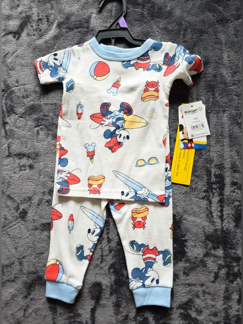 Baby boy / girl summer pajama bundle Disney Mickey Minnie Mouse Stitch Size 12 m